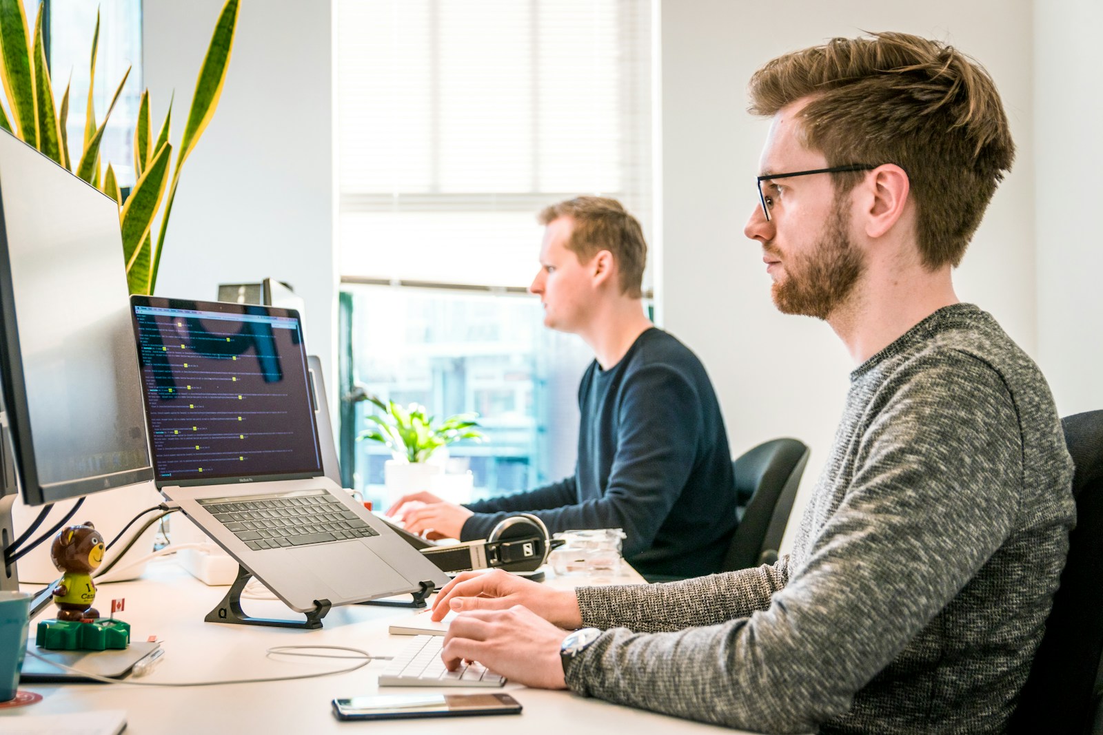 Software team working at their desks